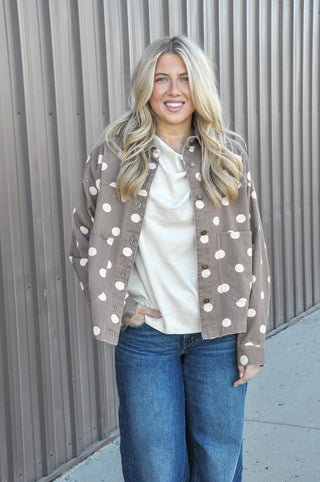 Latte Dot Vintage Washed Jacket