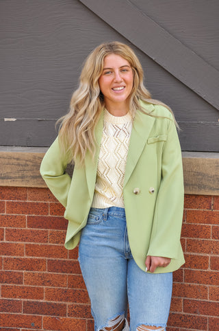 Launch Day Soft Green Blazer