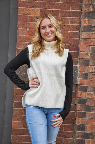 Layered Up Basic Turtleneck Tank Sweater