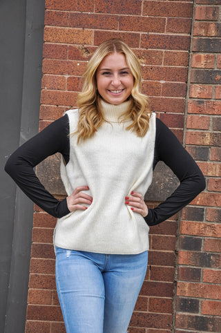 Layered Up Basic Turtleneck Tank Sweater