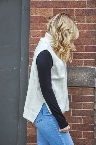 Layered Up Basic Turtleneck Tank Sweater