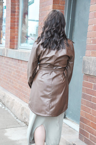 Leather Collared Dress