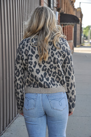 Leopard Button Down Short Cardigan