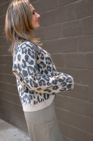 Leopard Button Down Short Cardigan