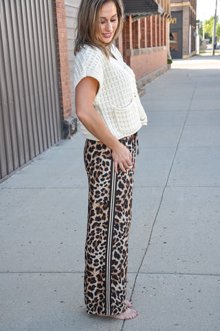 Scallop Trim Button Henley Top