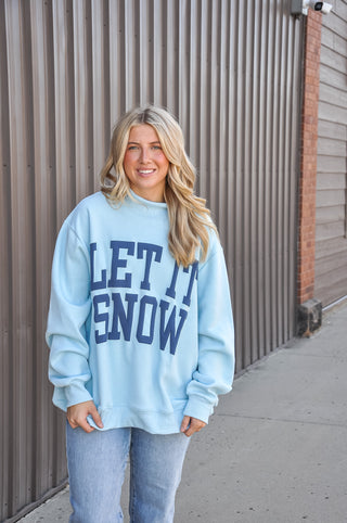 Let It Snow Graphic Mockneck Sweatshirt