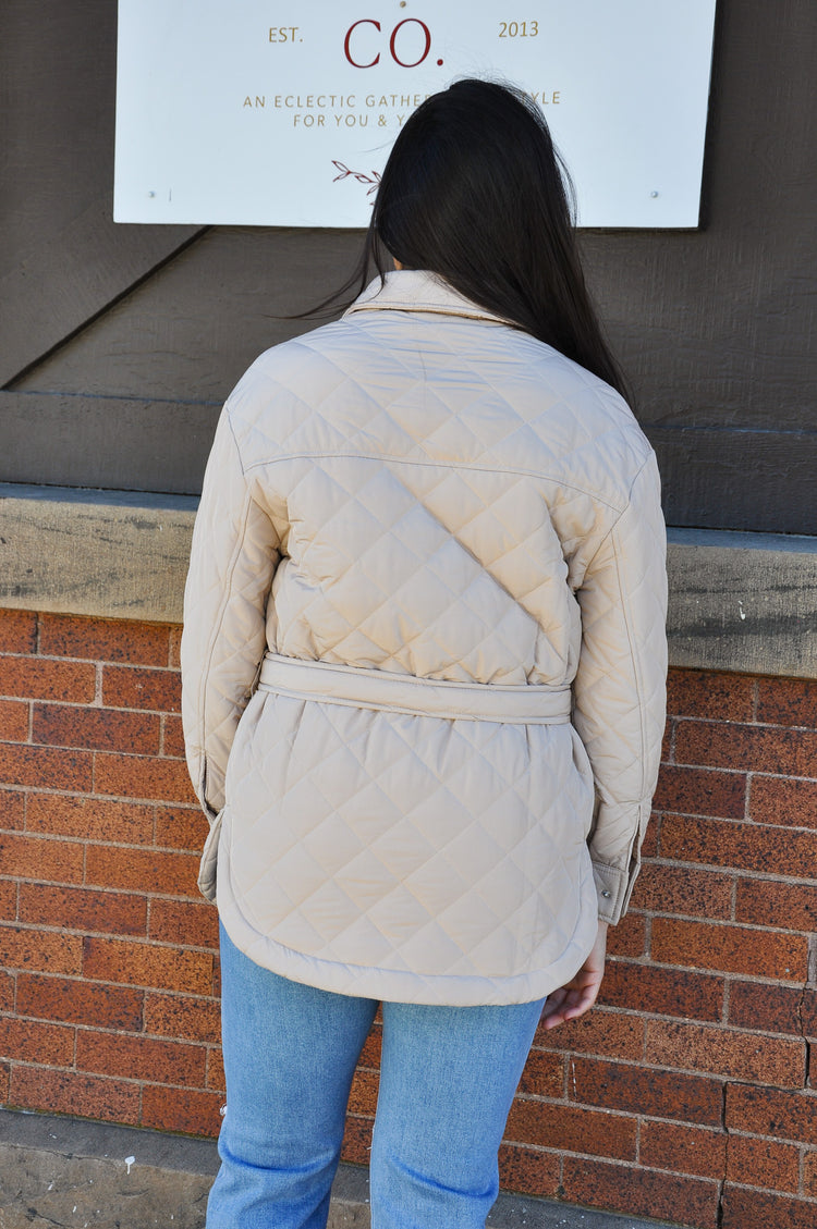 Light Weight Quilted Snap Button Jacket
