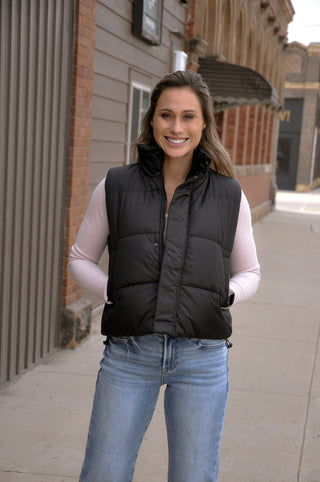 Lightweight Quilted Black Vest