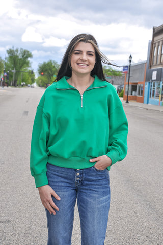 Long Sleeve Half Zip Sweatshirt