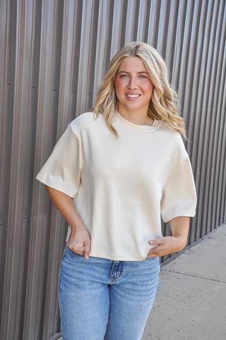 Loose Fit Crew Neck Short Sleeve Top