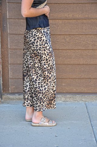The Lovely Leopard Satin Skirt