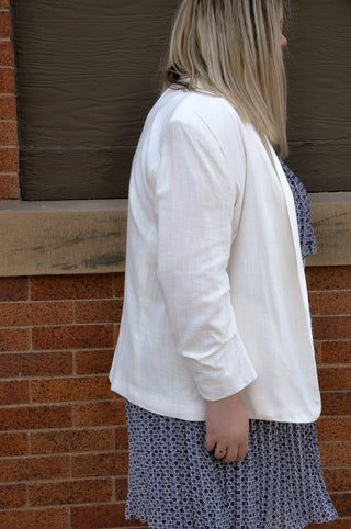 Lovely Linen 3/4 Sleeve Blazer