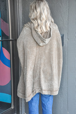 MB Oversized Cotton Poncho with Hood