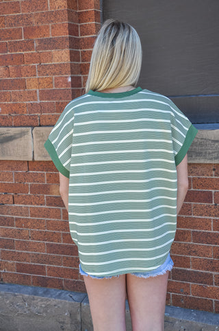 Matcha Striped SS Top