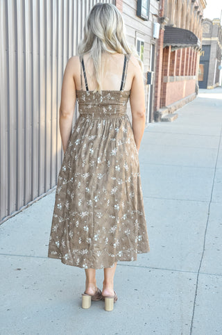 Meadow Charm Eyelet Midi Dress