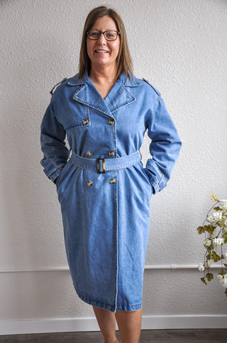 Medium Denim Trench Coat