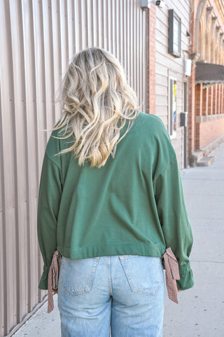 Merry Plaid Bow Sweatshirt