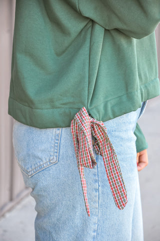 Merry Plaid Bow Sweatshirt