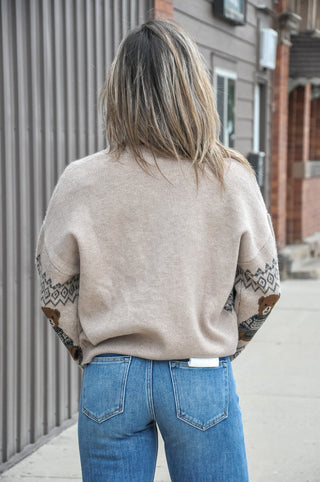 Merry Teddy Crew Knit Sweater