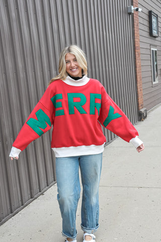 Merry Wishes Mock Neck Top