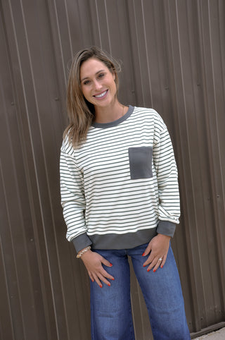 Micro Brushed Stripes Mix Top