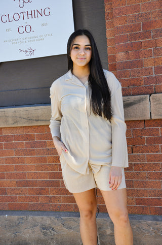 Micro Pleated Oversized Button Down