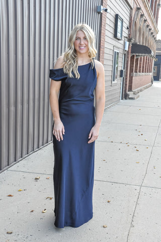 Midnight Twist Satin Maxi
