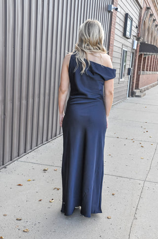 Midnight Twist Satin Maxi