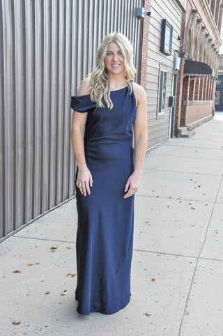 Midnight Twist Satin Maxi
