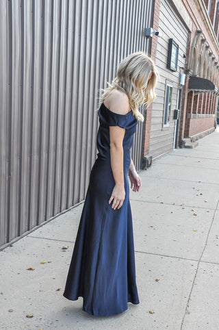 Midnight Twist Satin Maxi