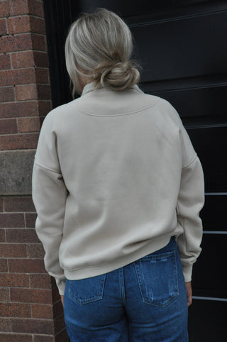 Mineral Wash Half-Snap Sweatshirt