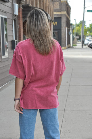 Mineral Wash Oversized Crew Tee, view 13