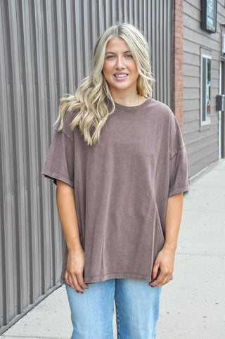 Mineral Wash Oversized Crew Tee