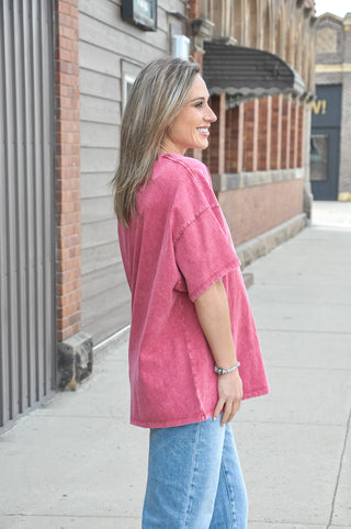 Mineral Wash Oversized Crew Tee, view 10