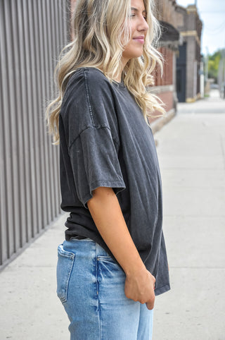 Mineral Wash Oversized Crew Tee
