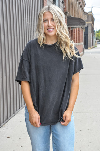 Mineral Wash Oversized Crew Tee
