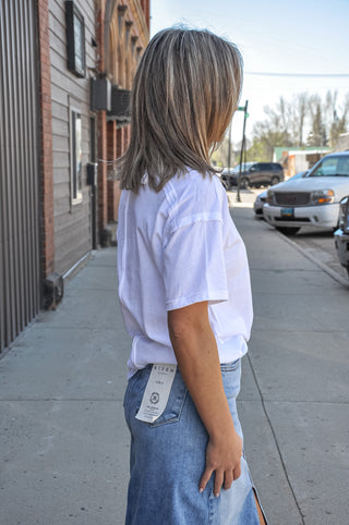 Mineral Washed Knit Top W/Pocket