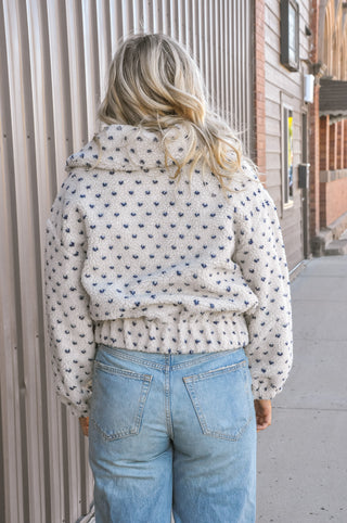 Mini Heart Fleece Zip Bomber