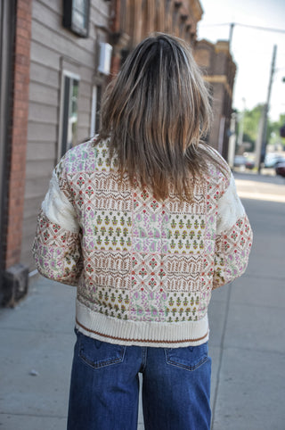 Mixed Media Floral Patchwork Jacket