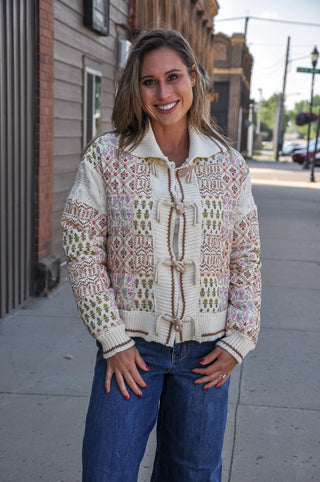 Mixed Media Floral Patchwork Jacket