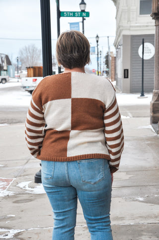 Mocha Cream Contrast Sweater