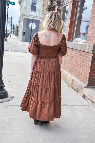 Mocha Maniac Tiered Maxi Dress