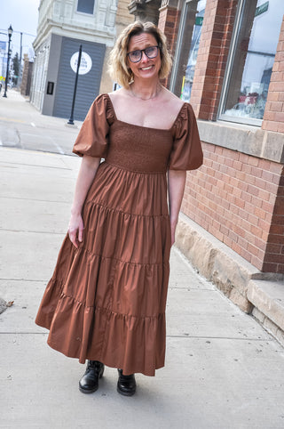 Mocha Maniac Tiered Maxi Dress