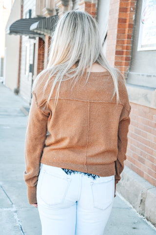 Mocha V-Neck Sweater