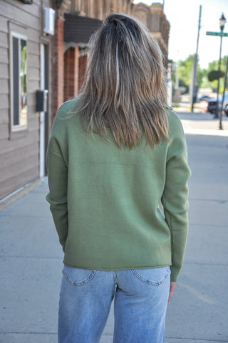 Mock Neck Half Zip Pullover Sweater