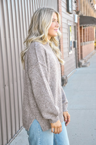 Mock Neck Oversized Knit Sweater