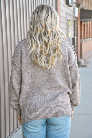 Mock Neck Oversized Knit Sweater