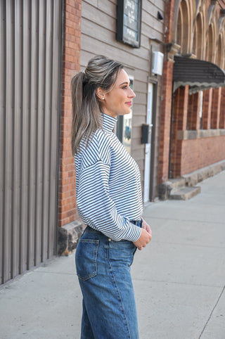 Mock Neck Oversized Knit Top, view 2