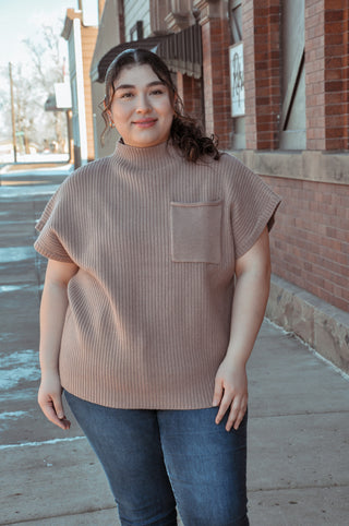 Mock Neck Ribbed Curvy Sweater