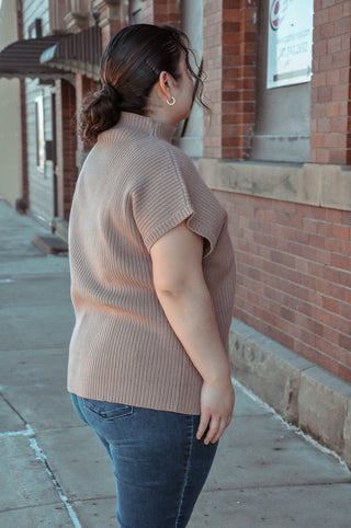 Mock Neck Ribbed Curvy Sweater